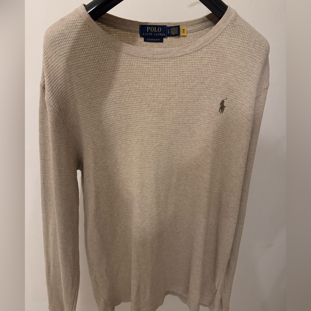 Ralph Lauren Tan Waffle Knit Top - Picture 1 of 4